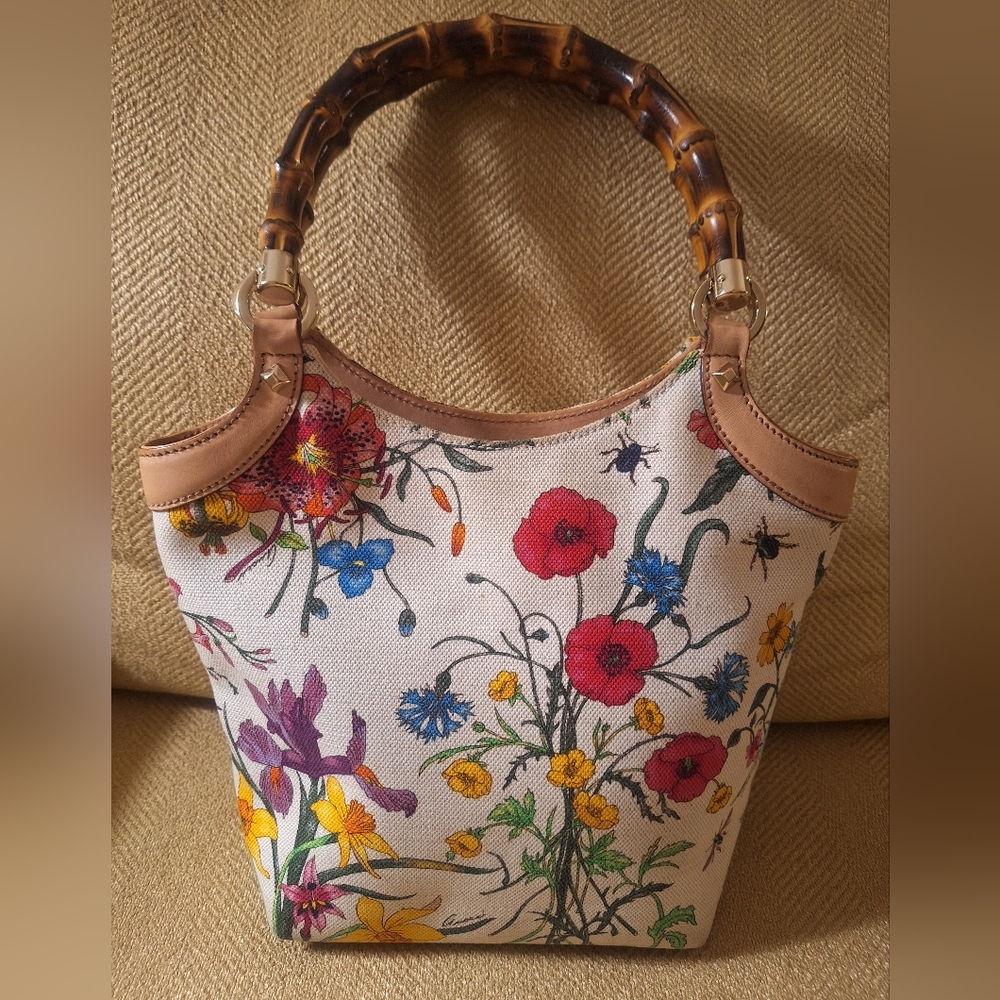 Gucci Bamboo Floral Bag